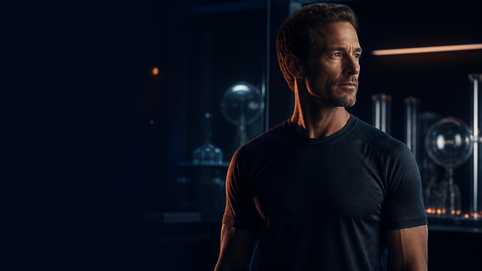 Athlete in a modern human-performance lab